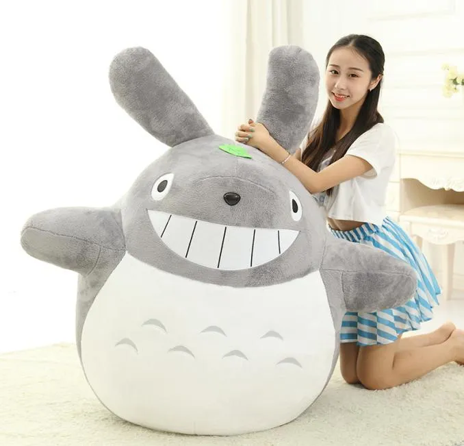 استوديو Ghibli ابتسم جديد جارتي Totoro كبيرة الناعم الأنيمي Toy Miyazaki Hayao هدية دمية محشو للأطفال كبيرة الحجم 5987744
