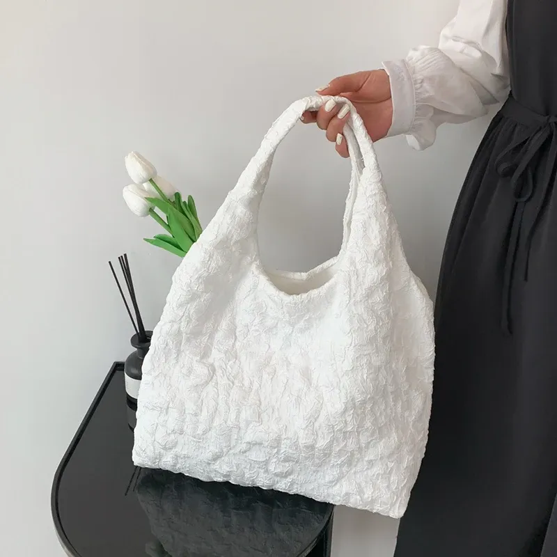 Bolsas 2023 Summer Mujeres elegantes Bolsas Blancas Blancas Bolsas Diseñador Dama Gran capacidad Totas Grandes bolsas Bolsas de mano Bolsas de lienzo Bolsas para el hombro