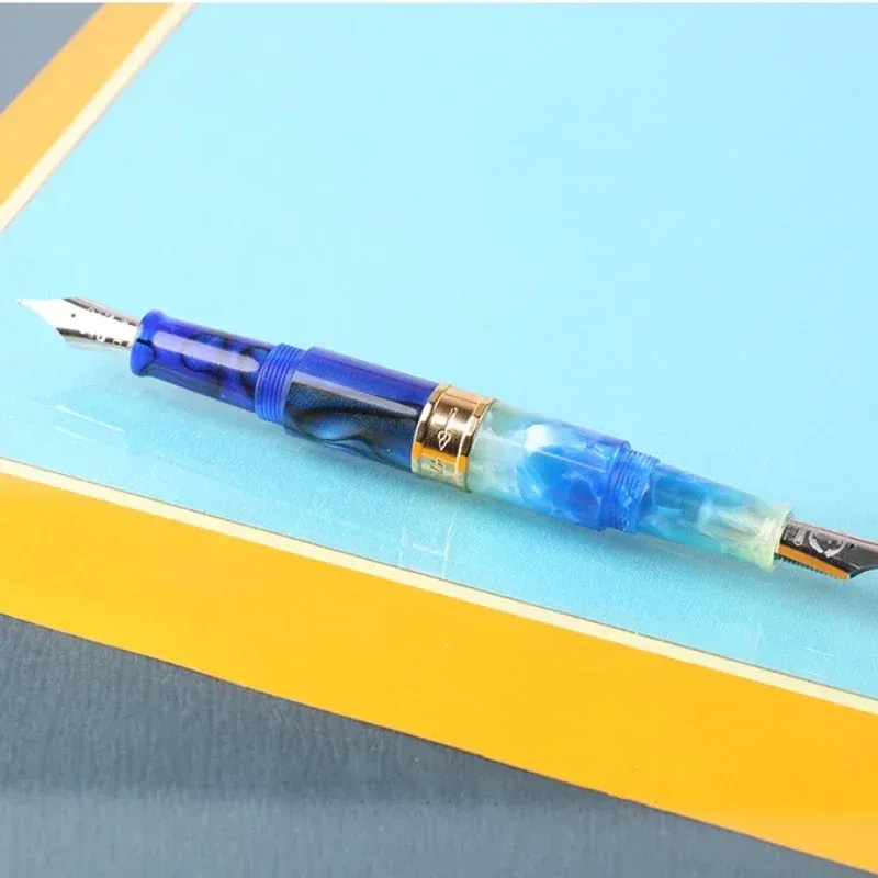 Pens PenBBS 471 Mini Penna stilografica con anello oro/argento Tround Ground F/M Tip Punta Penna portatile Travel Travel Tasca