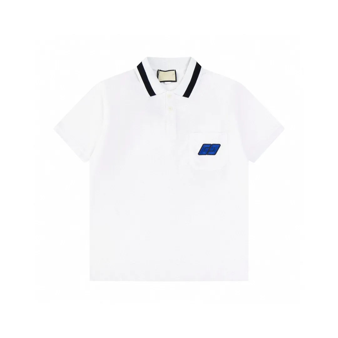 Polo koszulka designerka koszule dla mężczyzny moda fokus haft haft haft podwiązka małe pszczoły printing ubrania ubrania tee czarno -białe męskie t shirtq36