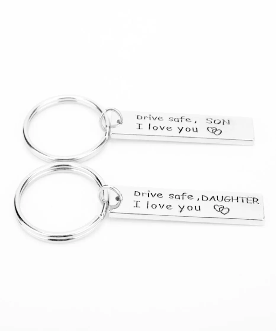 List biżuterii Drive Brefe Syn Darurei Love You Keychain Lucky Keyring Keyring Charm Family Christmas Gift1360637