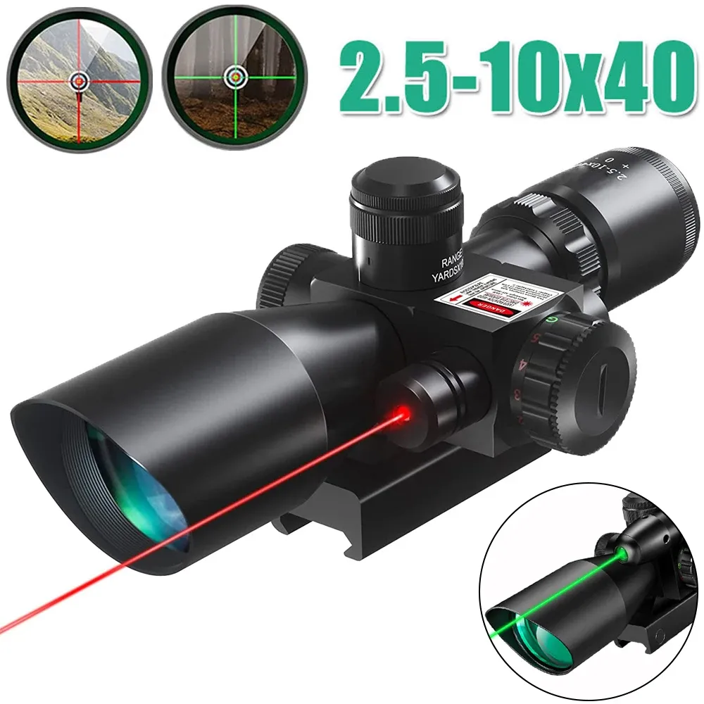 Scopi 2.510x40E Scambio laser fucile copico rosso verde illuminato RETIVOLA TACTICAL FUCPE