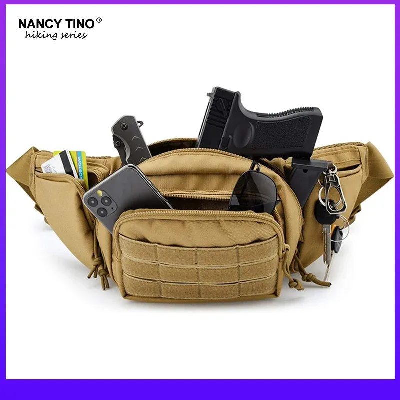 Förpackar Nancy Tino utomhus taktisk midjepåse Holster Chest Military Camping Camping Sport Jakt Athletic Shoul Sling Holster Bag