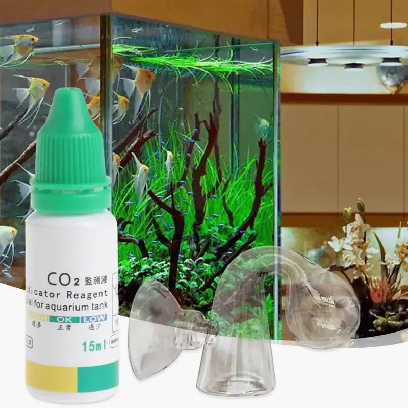 Aquariums Akvarium CO2 -indikator Fish Tank CO2 Checker CO2 Marine Tank Diffus Glass Drop Checker CO2 Monitor Kit Liquid Test Supplies