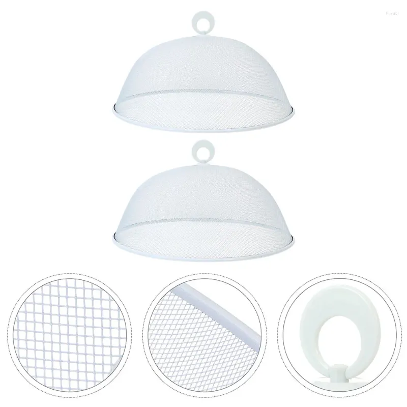 Dinnerware Sets 2 Pcs Wrought Iron Table Cover Customizable Silicone Covers Mesh Dome Tent Round