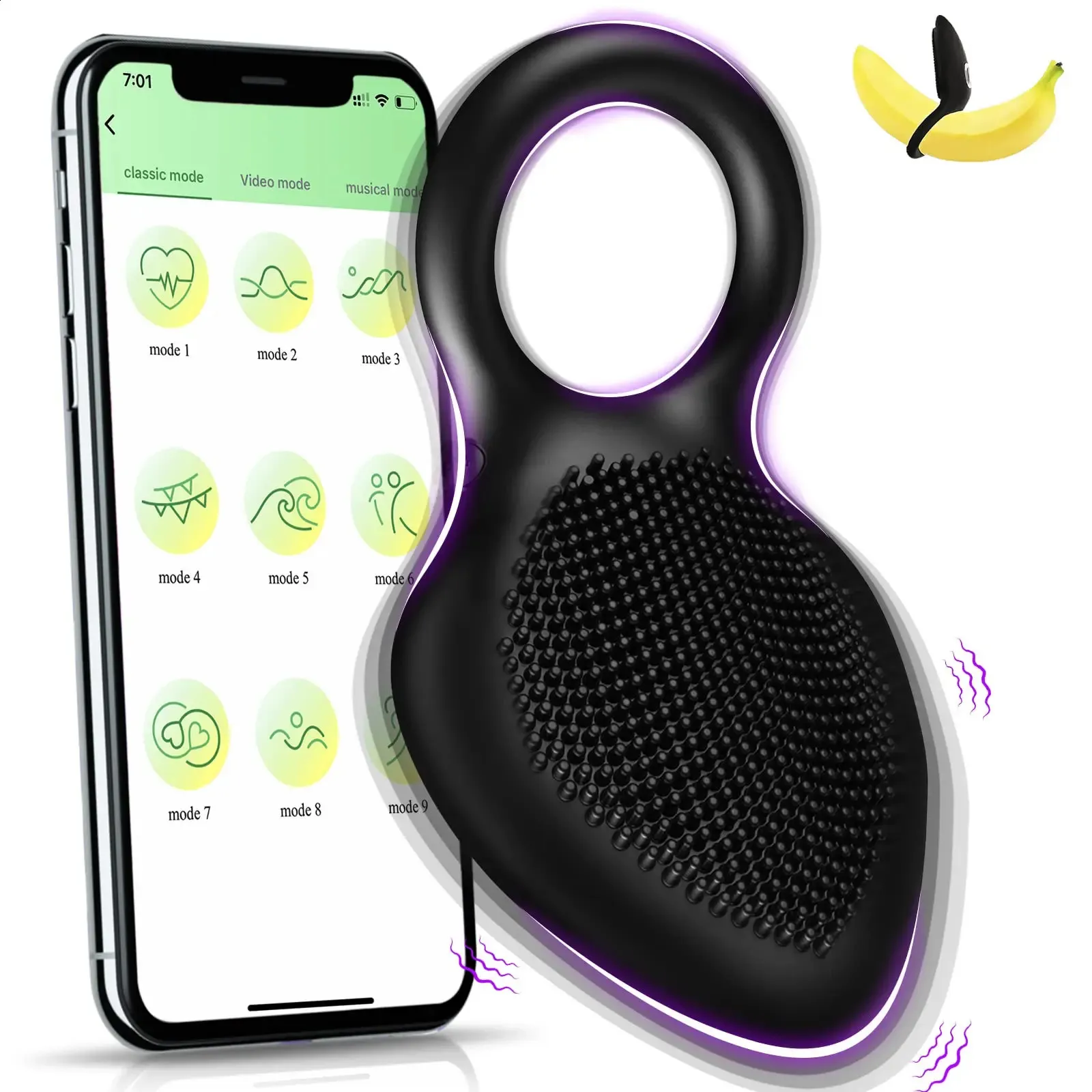 vibration delay ring Massage Delay Ring For Men Silicone Lǒck Ring Strong Vibration main image 0