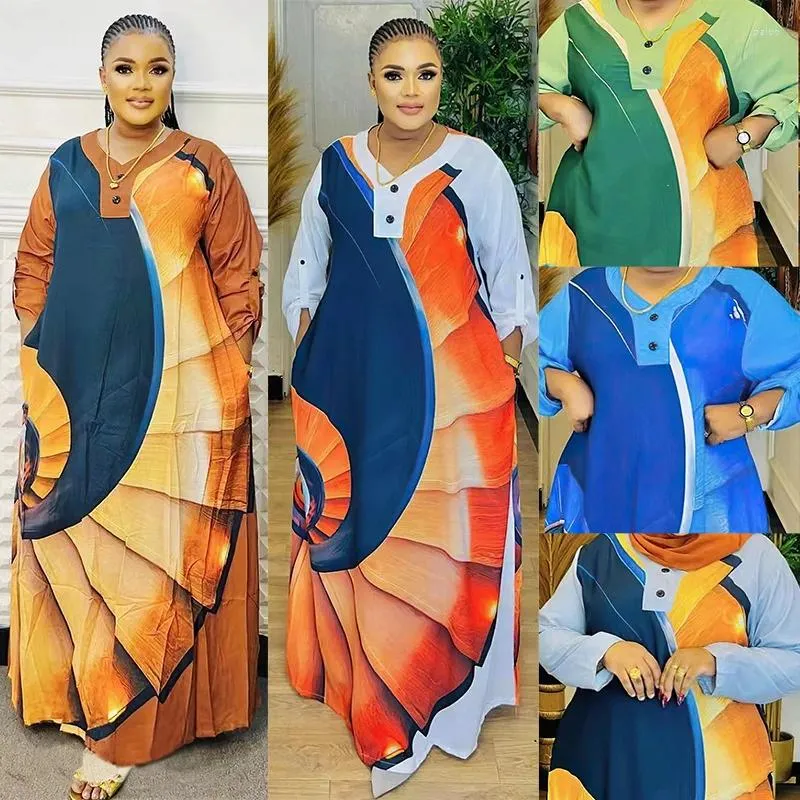 Etniska kläder kvinnor eid muslimska abaya kaftan afrika klänning islam tryck abayas casual ramadan lång mantel marocko jalabiya lös fotled längd