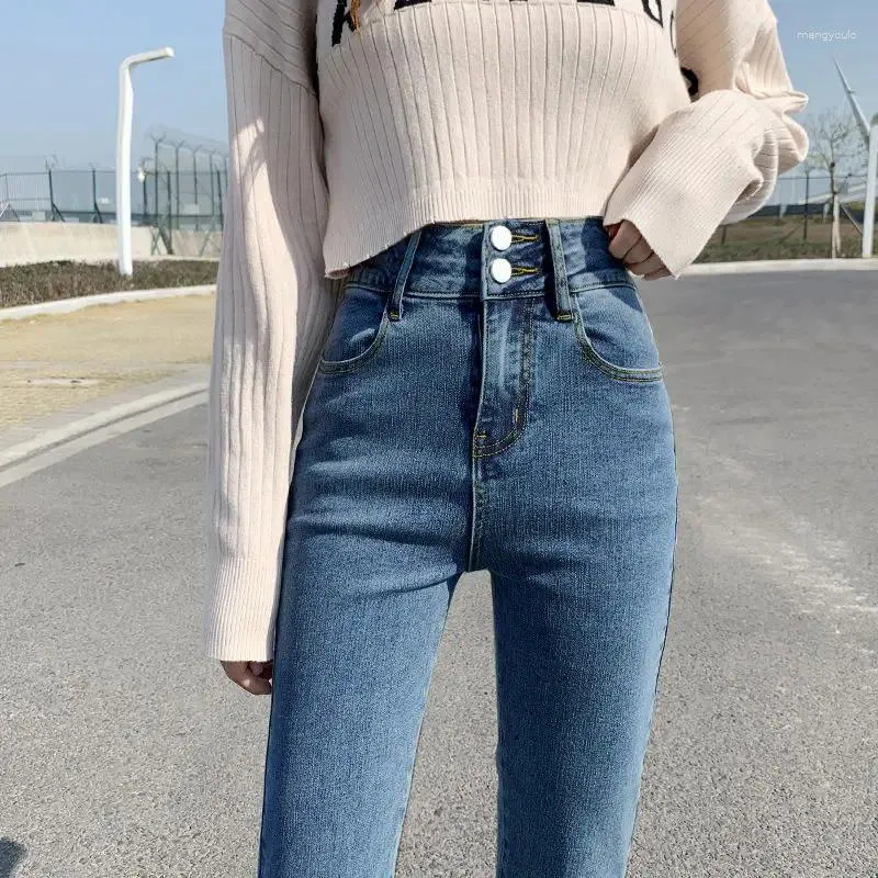 Women's Jeans Women Fashion High Waist Bandage Pants Female Autumn Street Baggy Denim Black Jean Ladies Style Trousers G19