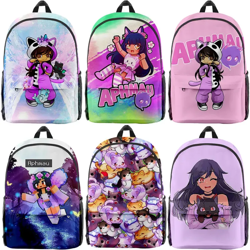 Borse ragazze aphmau stampano 3d zaino studenti borse da scuola cartone animato per bambini simpatici book book women fashion travel browpack bambini mochila