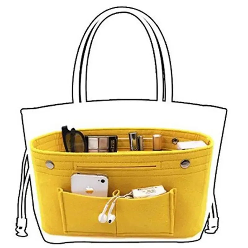 Fälle neu großer mittelgroßer kleiner Filzstoff -Bag Organizer Reisen Make -up Kosmetische Innenbeutel Frau Tasche arrangieren Sie Aufbewahrungsartefakt