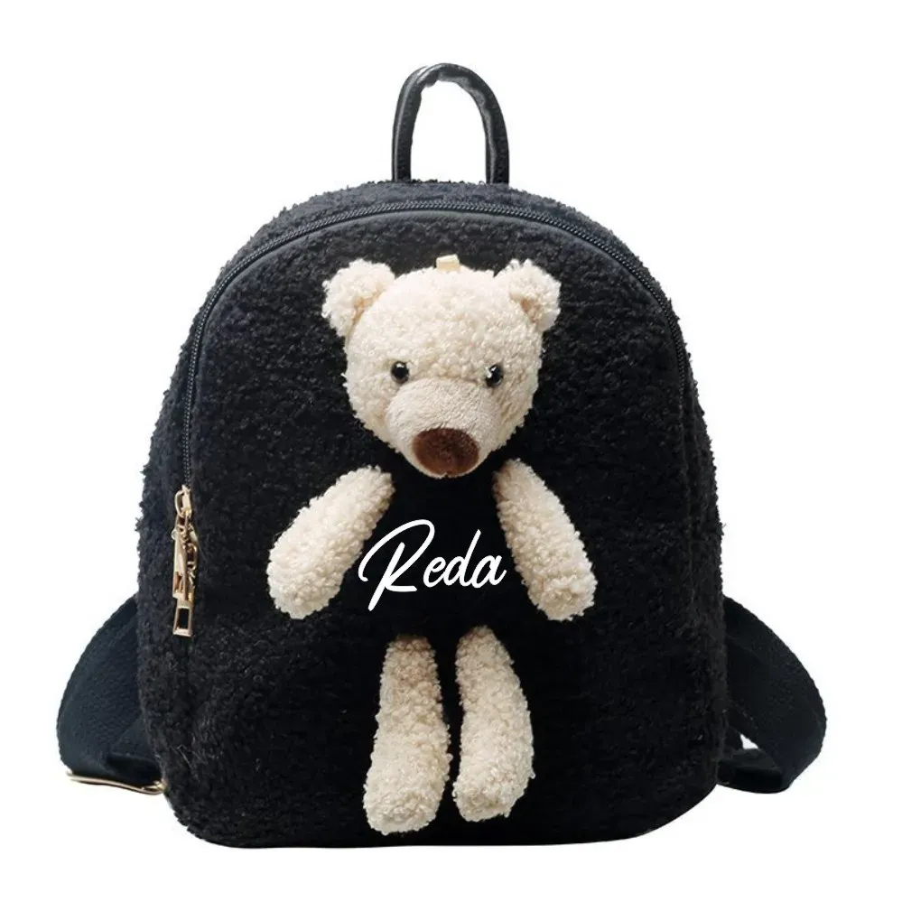 Mochilas Nome Personalizado Mochila Inicial com qualquer nome Crianças portáteis Compras de viagem Rucks macks Urso Bolsas de ombro em forma de menina Presente