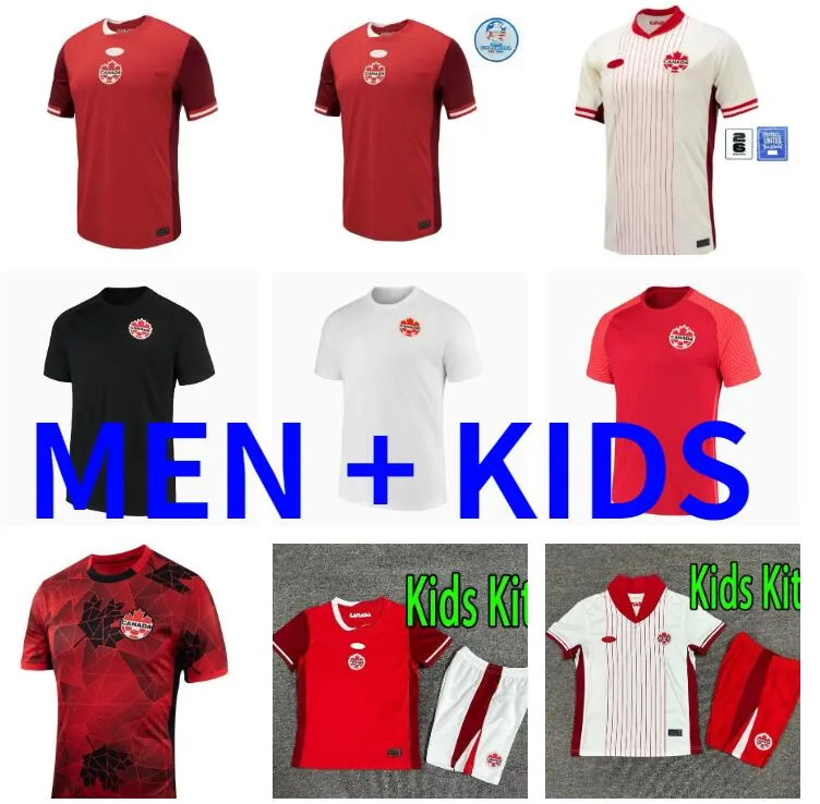 23 24 25 Jerseys de futebol do Canadá Home Away 2024 2025 Davies David Larin Cavallini Laryea Millar Hoilett EuSustaquithe Lates Futebol Circhas Men Kit Kit Kit Kit Kit Kit Kit