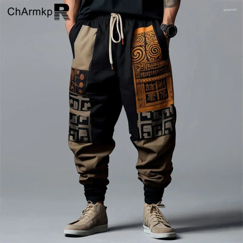 Pantaloni da uomo Charmkpr uomini lunghi motivi estivi Block Block patchwork Pantaloni in vita casual 2024 Streetwear 2-2xl