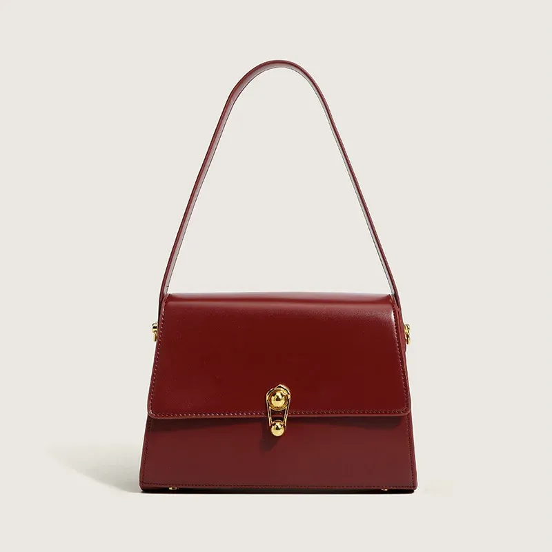 Baldes novos moda de saco de casamento vermelho trava de cor sólida tofu quadrado tipo avançado de moda simples feminina feminina dura bolsa de ombro dura