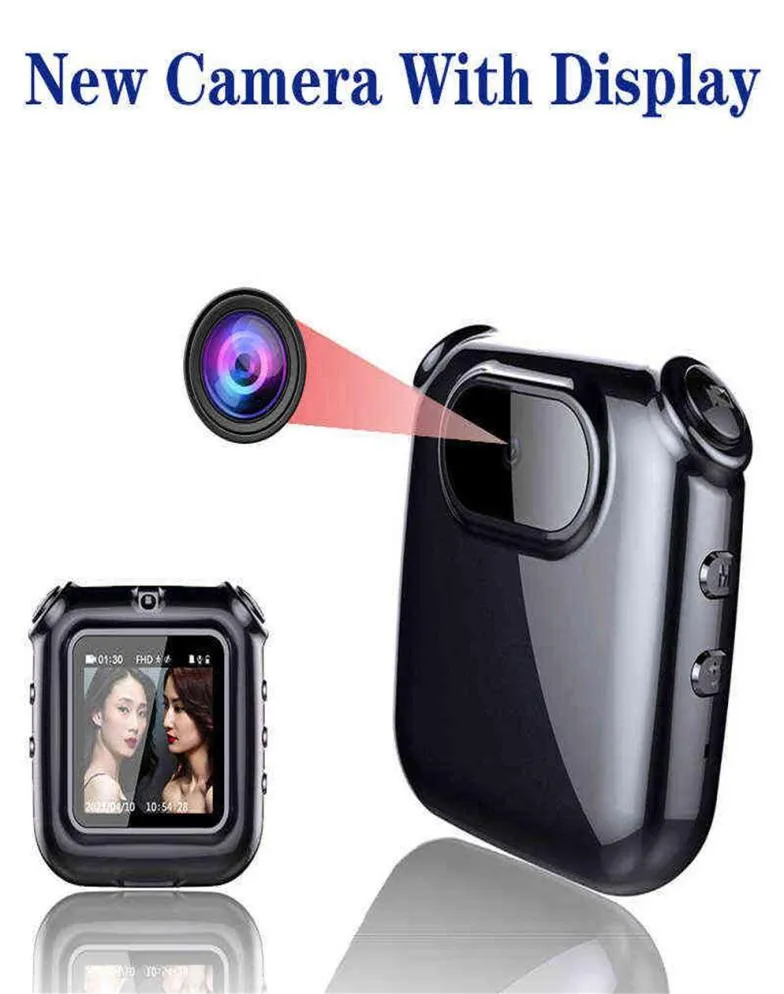 Mini appareil photo avec affichage 1080p FHD VIDEO-VIDEOP VOIX PO ARRICE DV CAME CAPACTABLE PORTABLE COLLE PANDENT CAM CAM CAMCORDER H22049315906