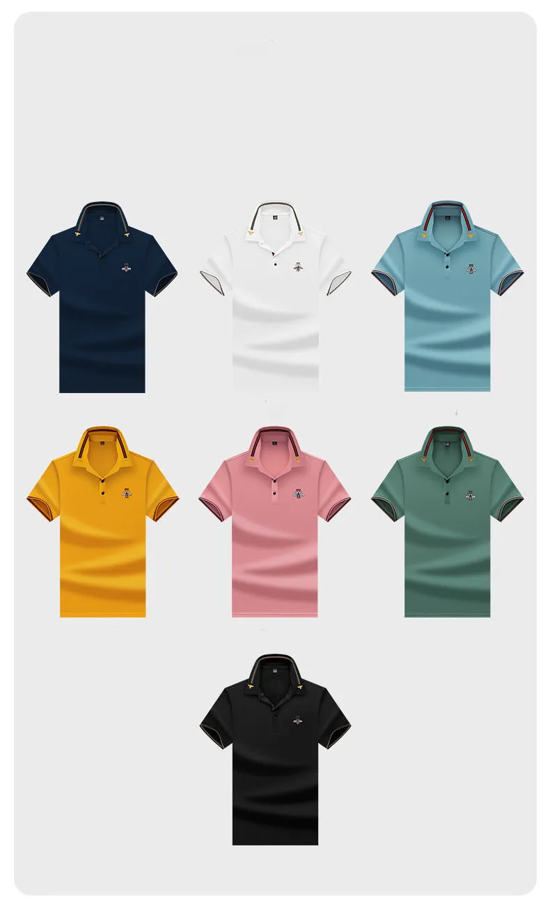 High Quality Spring Luxury Italian men's T-shirt Designer Polo Shirt High Street Embroidery Little Bee Print Clothing Men's Brand Polo Shirt Size M-4XL 001