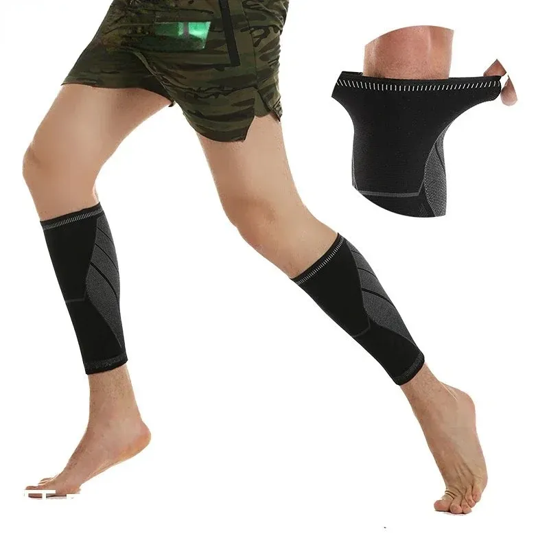 Nuevo 2024 1 paquete de compresión Mangas de ternero Voleibol Voleibol Soporte de terneros Leggings de ciclismo elástico Running Football Sports Guard