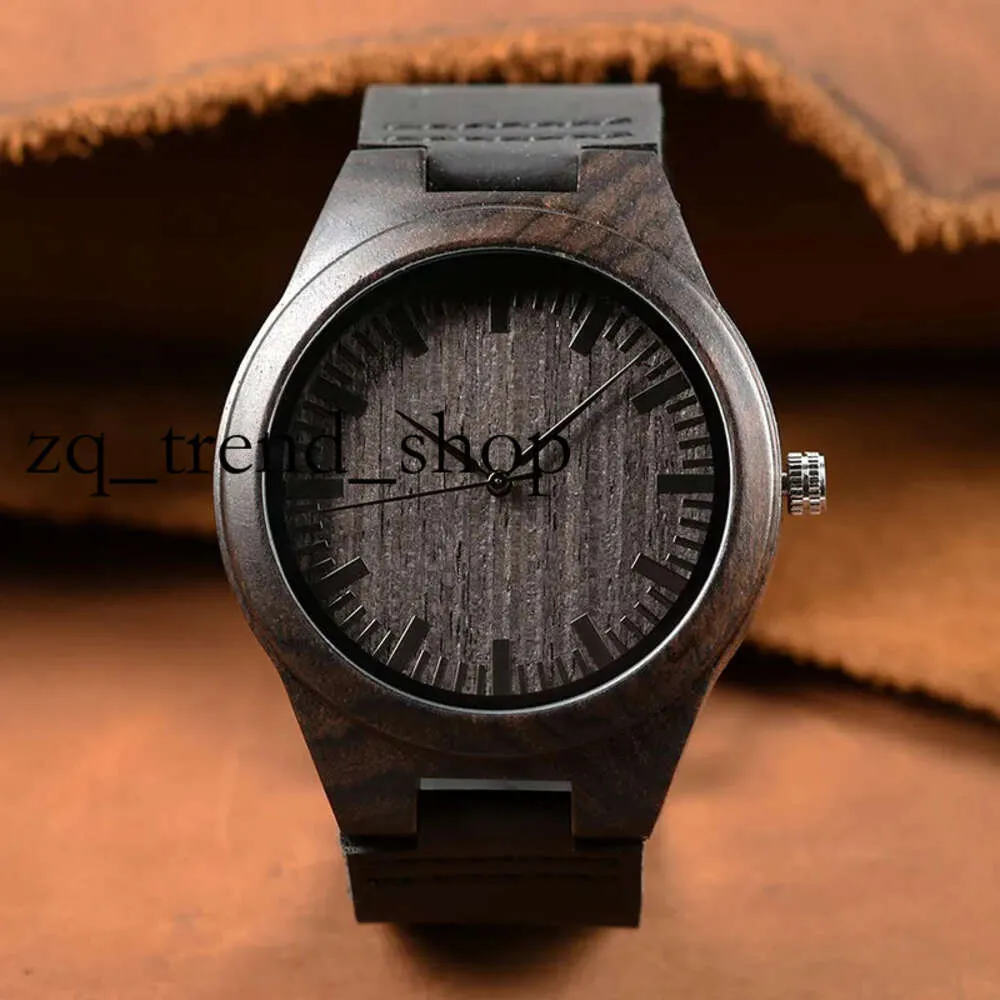 2024ニューラグジュアリー品質の天然ブラックサンダルウッドアナログウォッチウッドジャパンミヨタクォーツムーブメントウッドウォッチドレス腕時計ユニセックス75