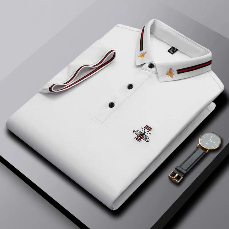 High Quality Spring Luxury Italian men's T-shirt Designer Polo Shirt High Street Embroidery Little Bee Print Clothing Men's Brand Polo Shirt Size M-4XL