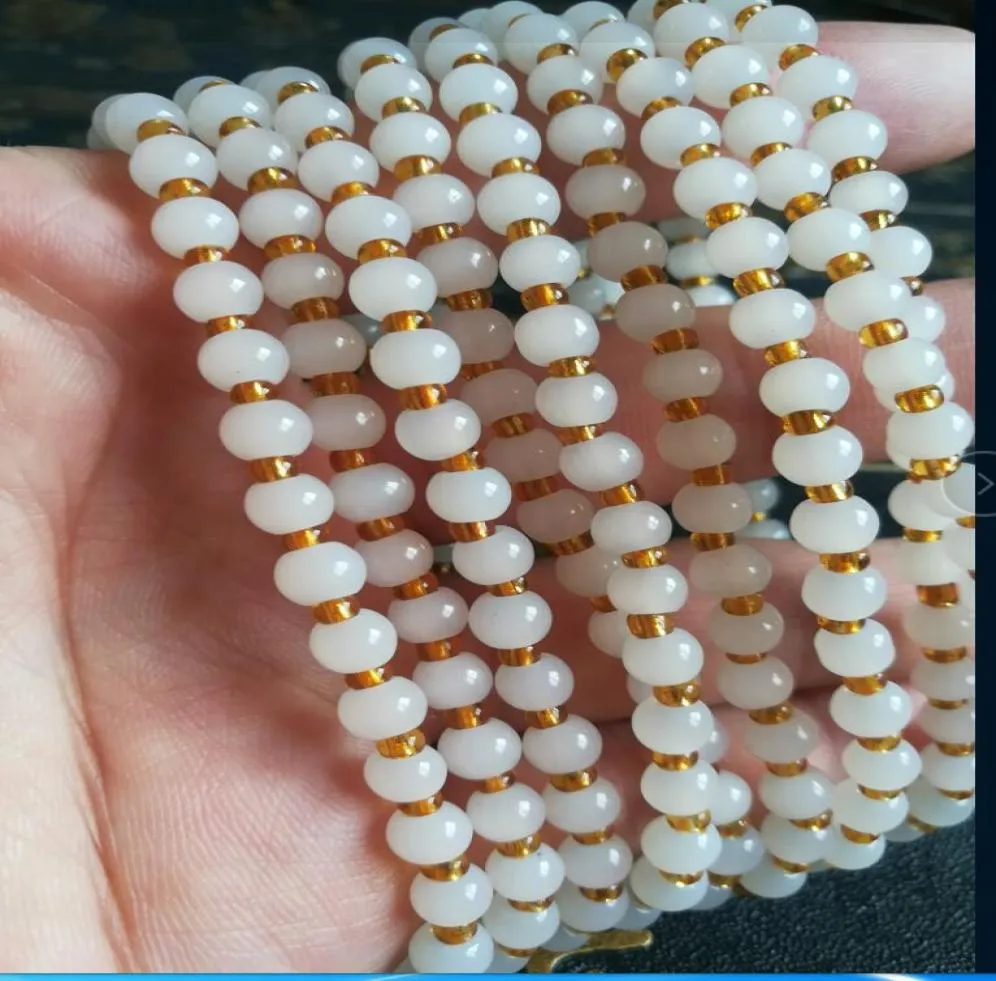 Xinjiang Hetian White Jade pärlstav halsbandsleverans B80122510822