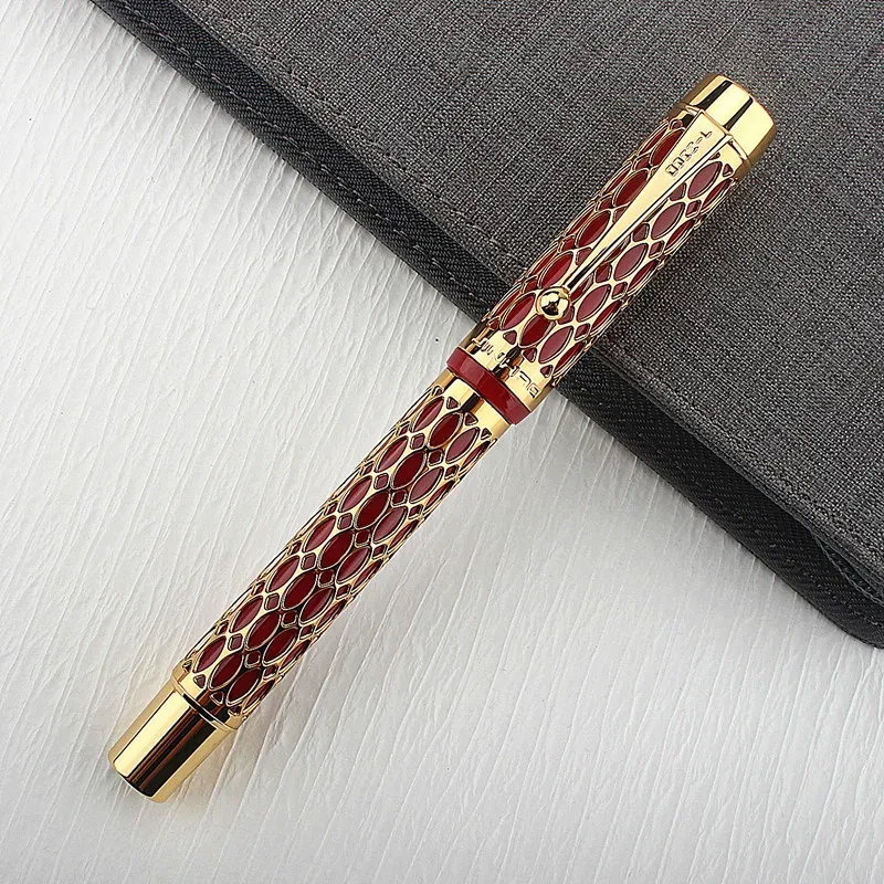 Stylos jinhao 100 creux de plume creux iridum ef / f / m / nib avec convertisseur golden clip business office écriture stylo