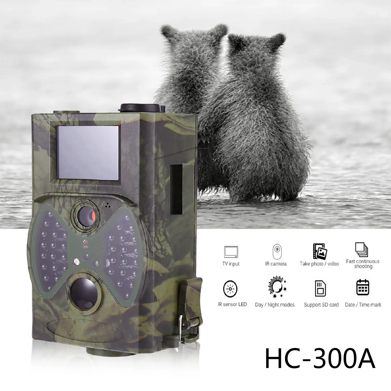 Kamery Suntekcam Wildlife Cameras 16mp 1080p Nicka Widzenie w podczerwieni kamery nadzoru bezprzewodowe szlak polowań HC300A Photap