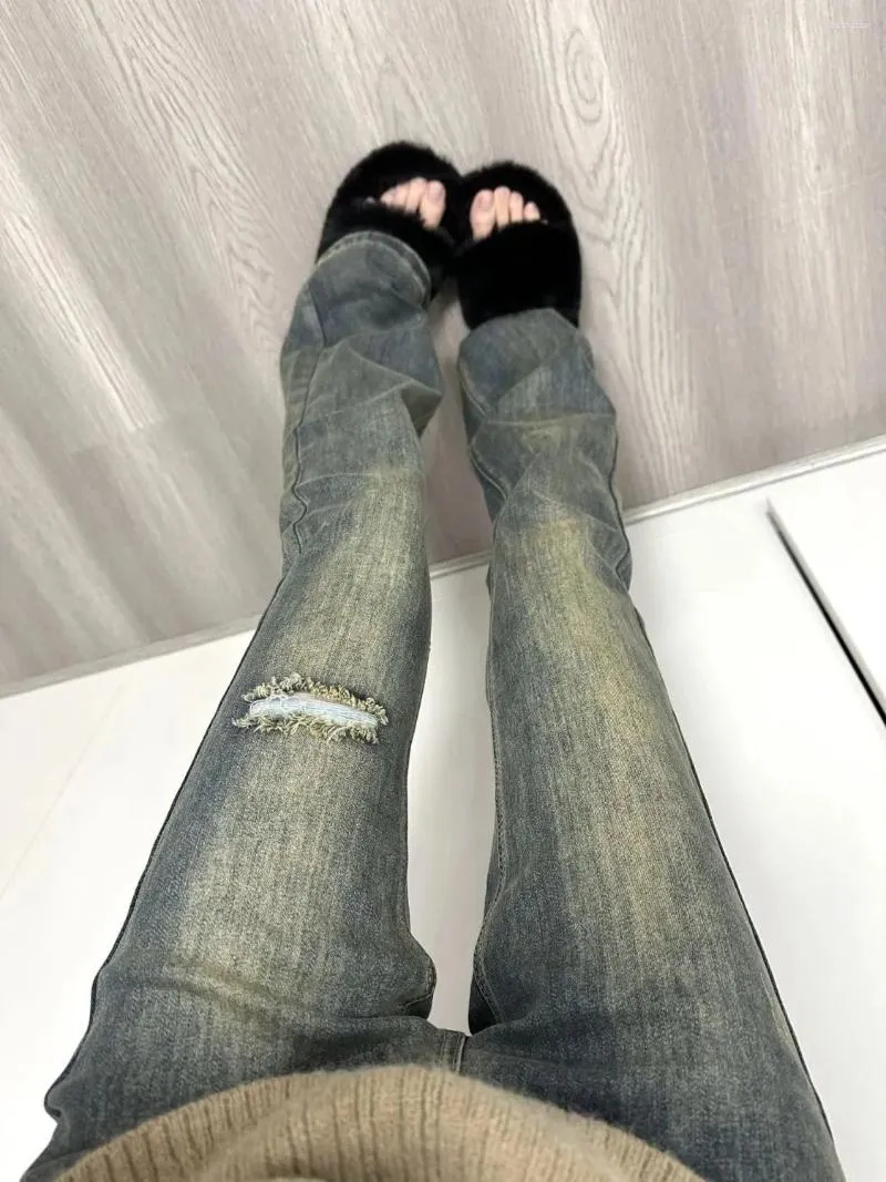 Frauen Jeans Retro für übergroße hohe schlanke, gerade Frauenhosen Y2K