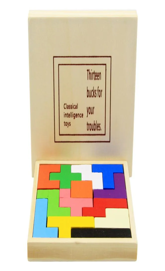 Byggnadsblock plywood fyrkantig platta barn pussel leksak hjärnbrännande spel intelligence pedagogiska leksaker kreativ gåva för barn ch3398157