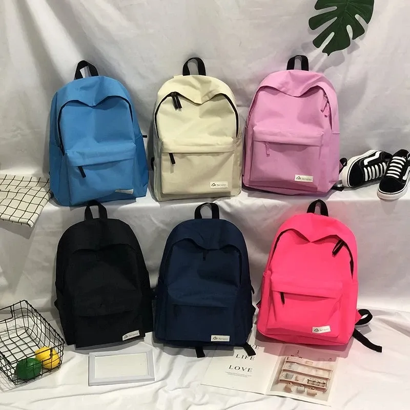 Bags Women's Backpack Oversized Hip Hop Fashion Solid Zipper Canvas Harajuku Shoulder Bag Teenager Girls School Bag Kawaii Female Bag