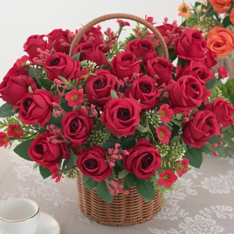 Fleurs décoratives fleur fausse rose po table maître de table centrale de mariage décoration mariage
