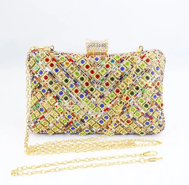 Ladies exquisite Evening Bags Crystal Rhinestone Envelope Purse Bridal Wedding Party Handbag Shoulder Bags