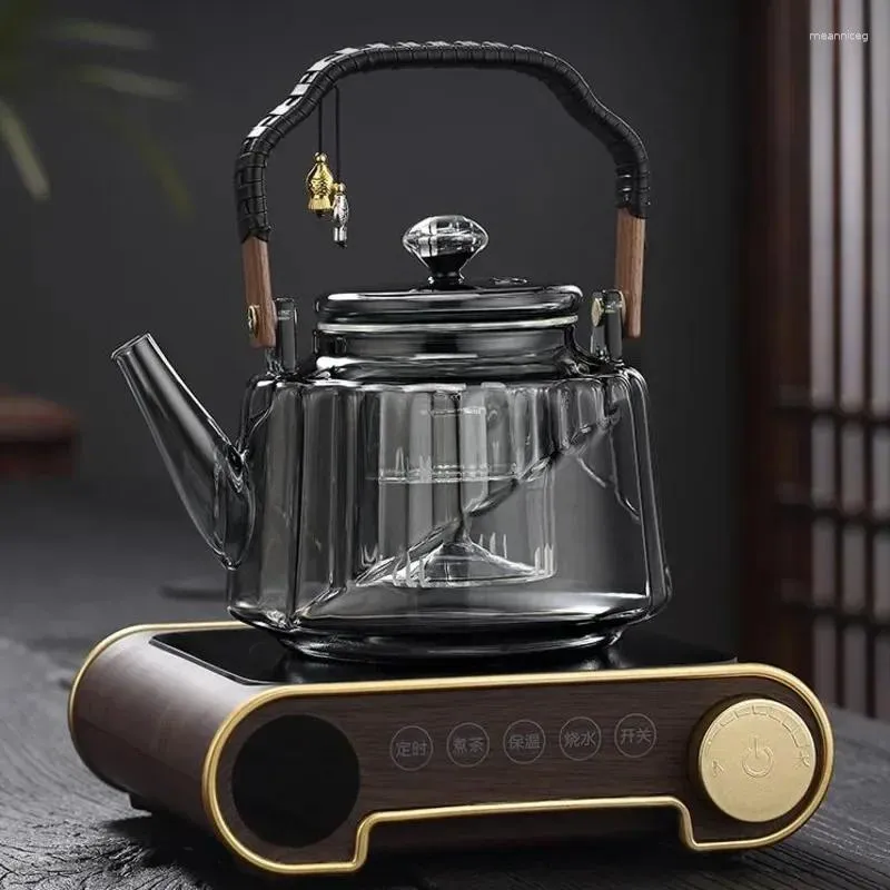 Ensembles de voies de thé Kit de brassage à thé en verre résistant à la chaleur Petite élégance en céramique électrique Ensemble d'outil de trempage de style chinois conception élégante
