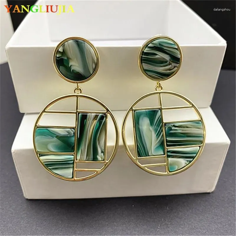 Stud Earrings Metal Circular Hollow Out European And American Style Personality Fashion Pendant Ms Travel Accessories