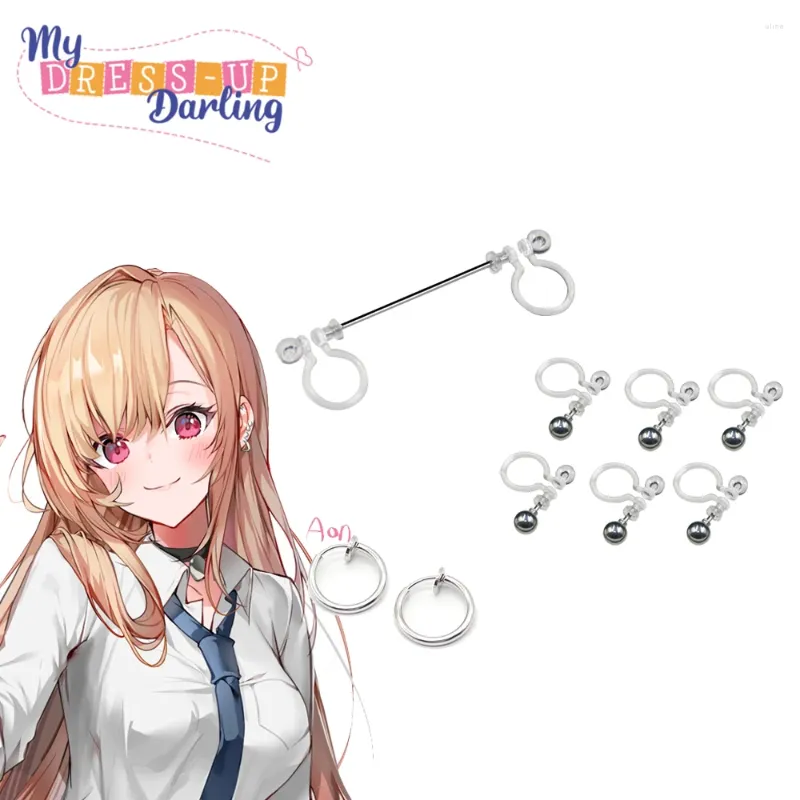 Boucles de goujon anime mon habillage chéri kitagawa marin plusieurs piercings percés coiffeur hypoallergénique bijoux cadeau