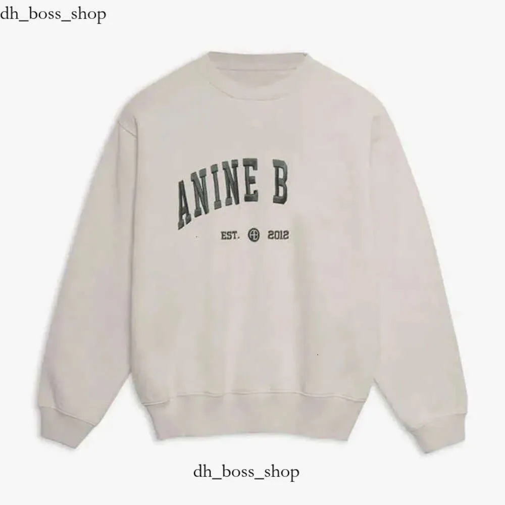 Annies Bing Femmes Desgerger AB Fashion Classic Cotton Sweatshirt Sweat-shirt Nouvelle lettre brodée en molleton lâche Sweat à sweat à sweat à cou rond 736