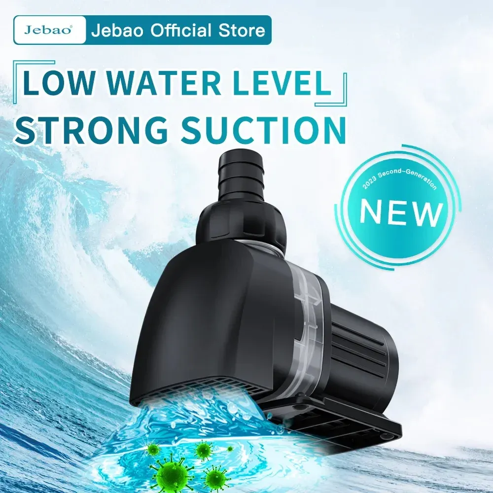 Tillbehör JeBao Jecod Water Pump Ultraquiet DC 12V Submersible EP Water Pump Fountain Pump Filter Fish Pond Aquarium Bottom Suction Pump