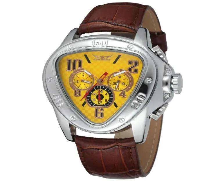 Triângulo Shape Dial Watches Designer Watch Data automática 24 horas Exibir Mecânica Mecânica Macho Relogio WristWatches2226392