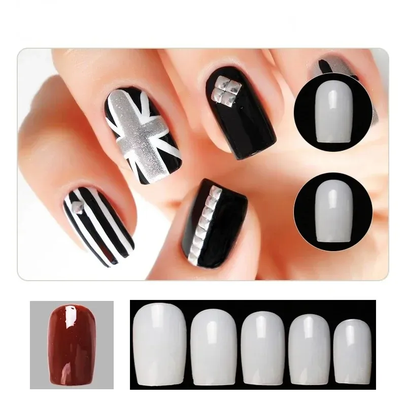 Matte Short Nail Tips Extension System Full Cover Fake Nails Soft Gel X Sculpted Almond Full Cover Press On Nail Tips