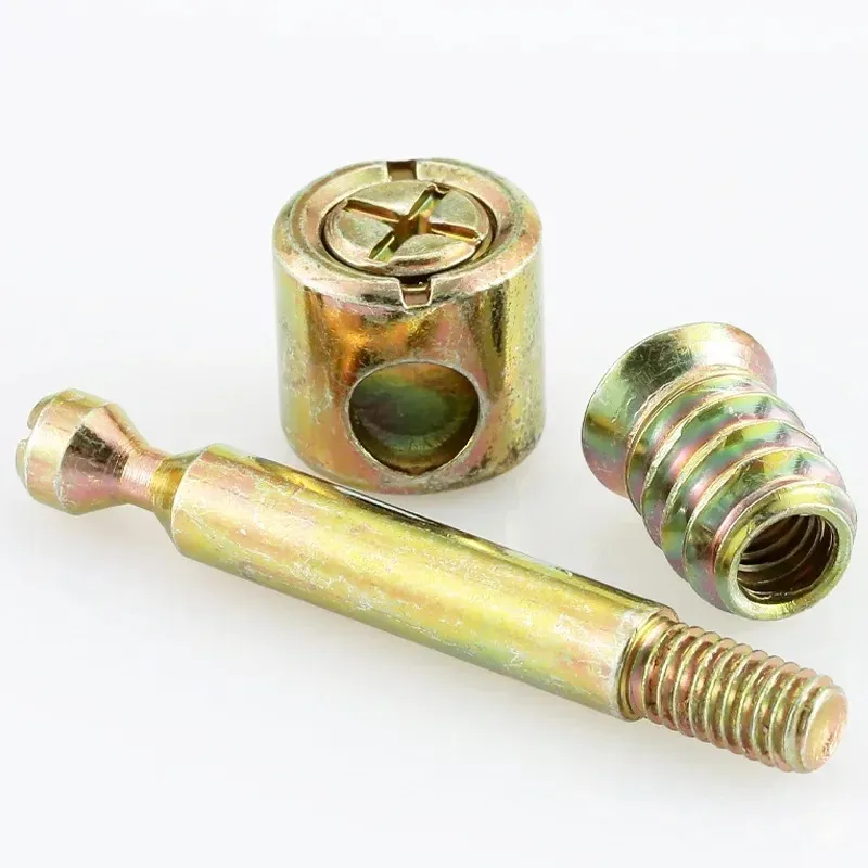 M6 furniture hardware three in one connector for easy bed assembly with hammer nut screw and eccentric fitting
