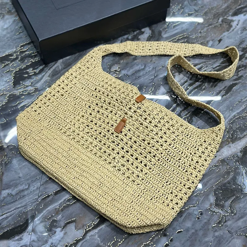 Nouveau sac de créateur sacs à main tissés d'été Fashion Sac de paille décontractée Luxury Crochet Handmade Crochet Sac de vacances Sac de plage de week-end Sac de plage Bag