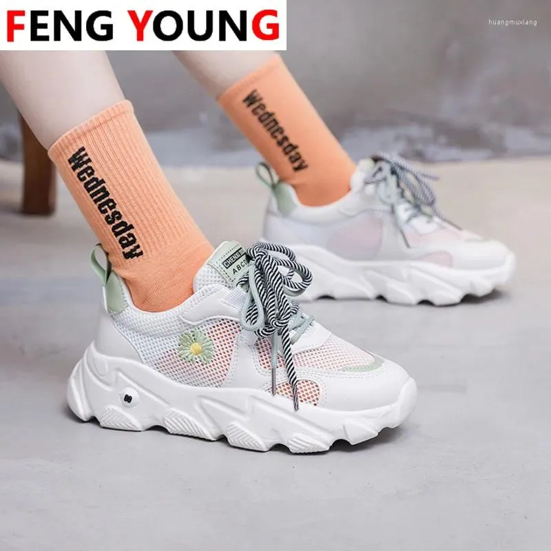 Fitness Shoes Sneakers Women Platform Designers Brand Fashion White Mesh Chunky Sneaker For Woman Ladies Old Dad Casual Summer