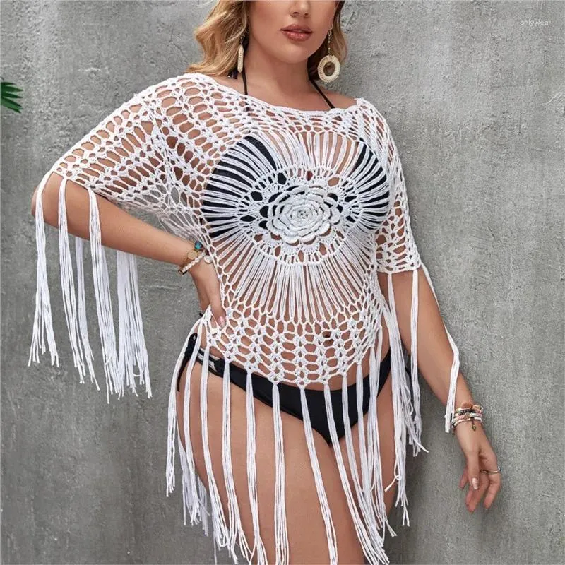 Summer Sukienka na plażę Pokrycie stroju kąpielowego Zestaw Kobiet Łazienka Outlet 2024 Sieć Czerwona Fringe Patchwork Ochrona One Piece Spódnica