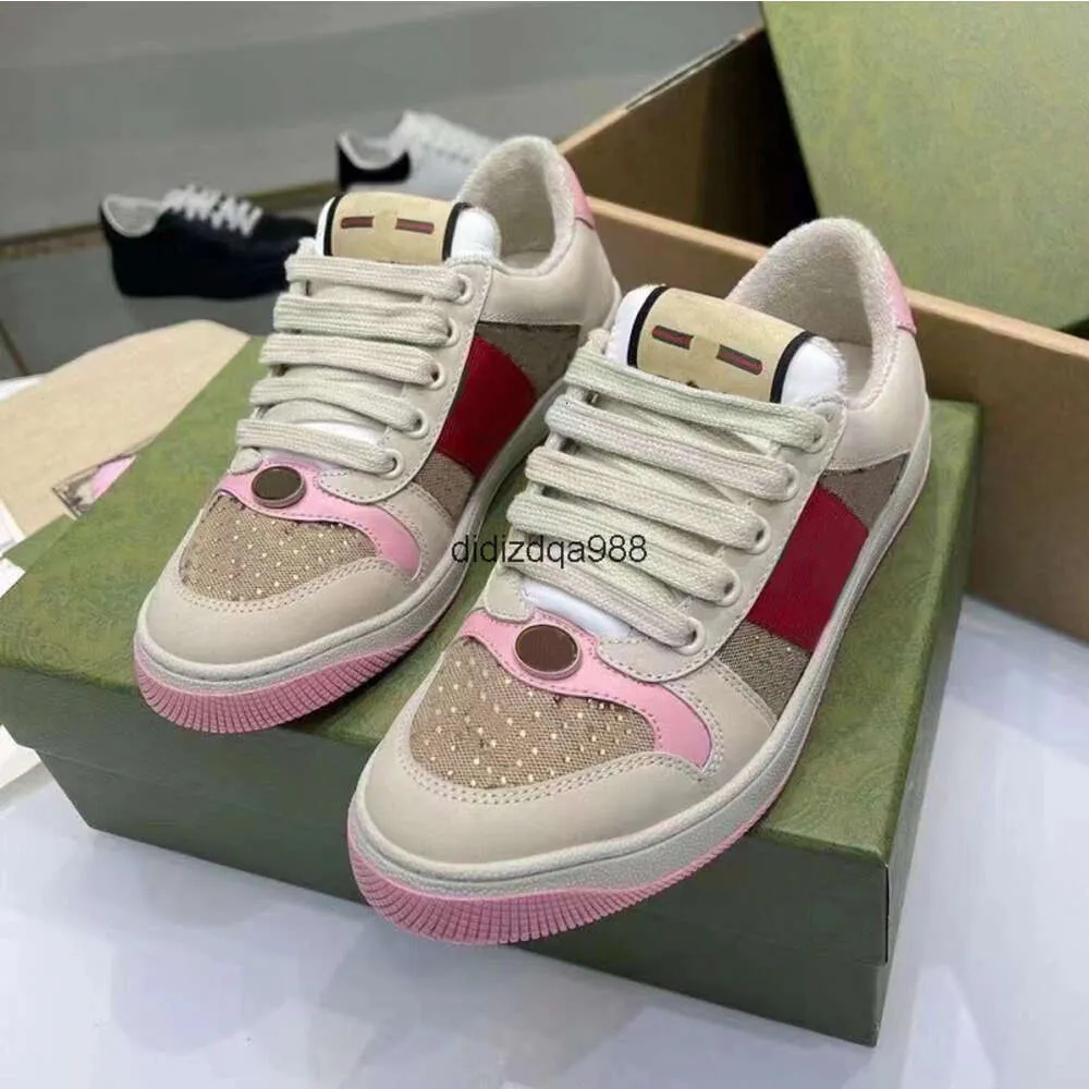 New Ace Couple Golden Sneakers: Retro Flat Screener Shoes, Classic ...