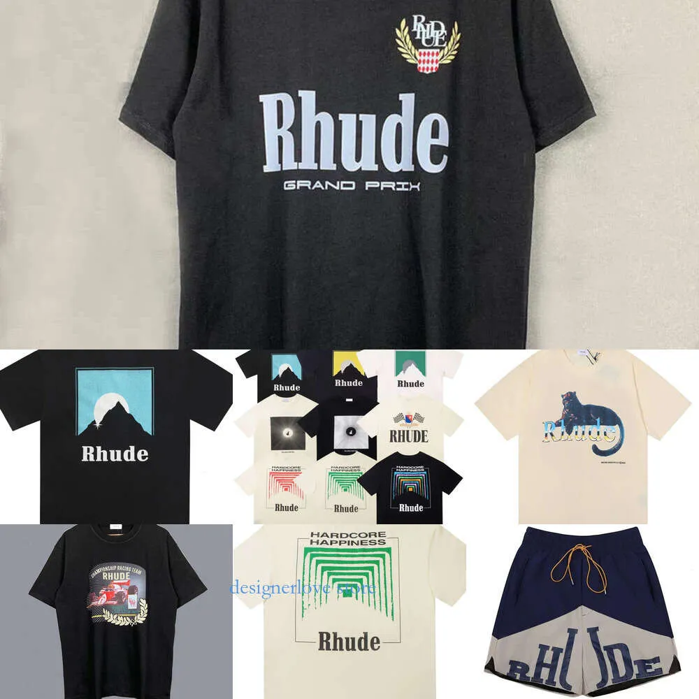 RH Designers Mens Rhude Вышивка T Рубашки для летних топ