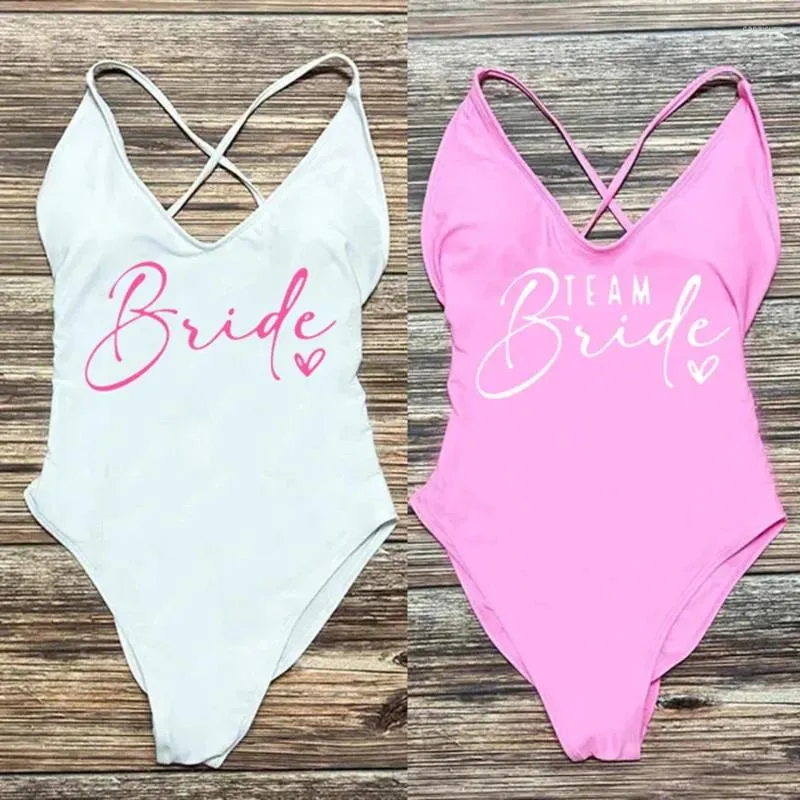 Dames badkleding roségouden print eendelige zwempakteam bruid hou van sexy badpak gevuld met vrouwen bikini vrijgezellen feest zwemmen strandkleding strandkleding