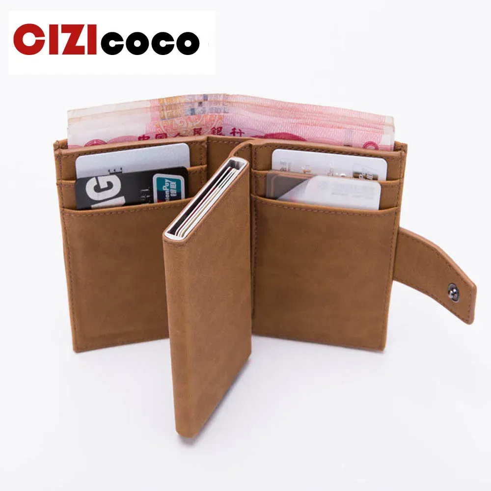 Holders New Credit Card Holder Arrival RFID Blocking Card Holder PU Leather Unisex Business ID Holders Aluminum Box Card Wallets