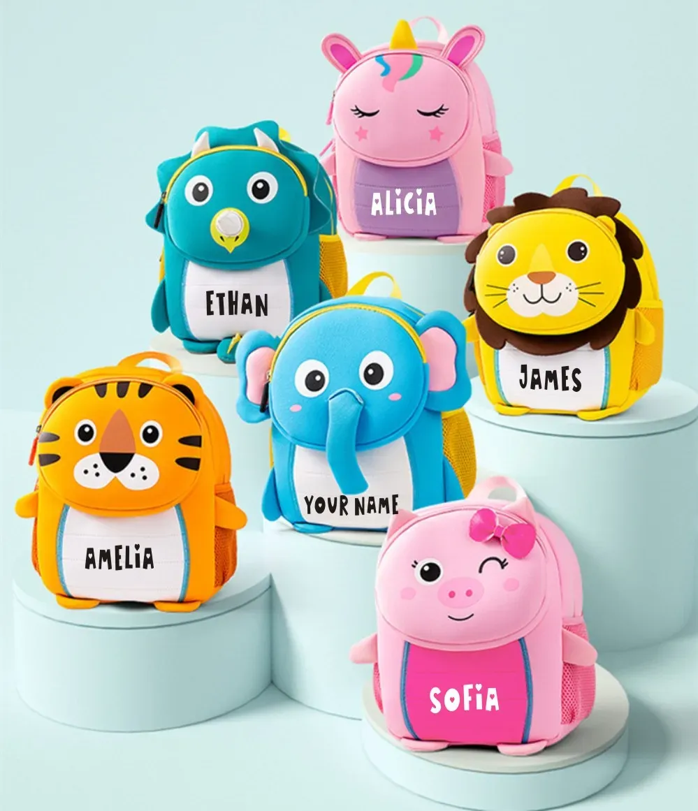 Рюкзаки рюкзаки для малышей | Персонализированное имя детские рюкзаки |Сумки для мультфильмов животных | рюкзак детского сада | Дошкольная сумка для мальчика