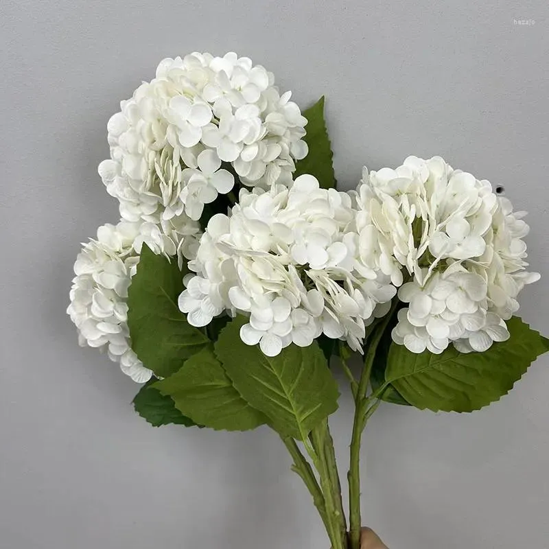 Kwiaty dekoracyjne sztuczne hortensje gałęzie 3D drukowanie fałszywa symulacja kwiat różowy biały hortensja dekoracja centrum handlowego kwiatowy