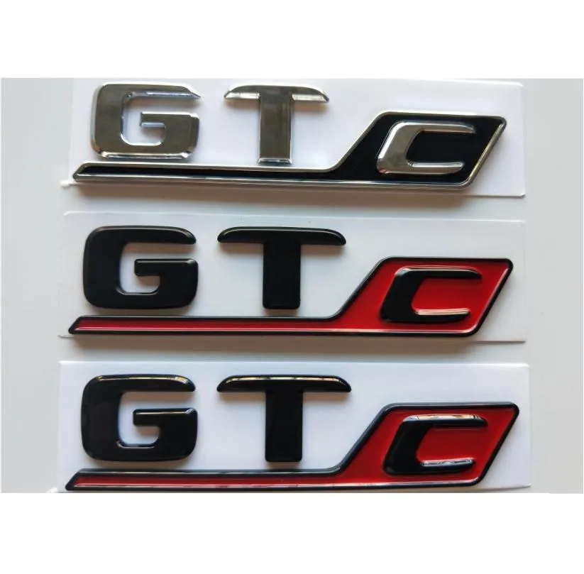 Chrome Black Letters G T C Trunk Emblem Badges Emblem Sticker för Mercedes Benz C190 X290 R190 COUPE Cabriolet AMG GT GTC GTC9054574