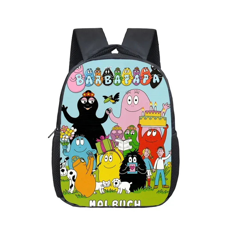 Sac à dos 12 pouces dessin animé barbapapa maternelle infantile petit sac à dos pour enfants caricatures bébé sacs d'enfants cadeaux